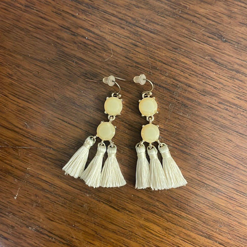 Cream tassel earrings